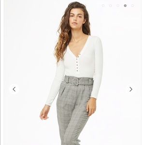 White Henley Bodysuit Bundle [Long Sleeve & Tank]